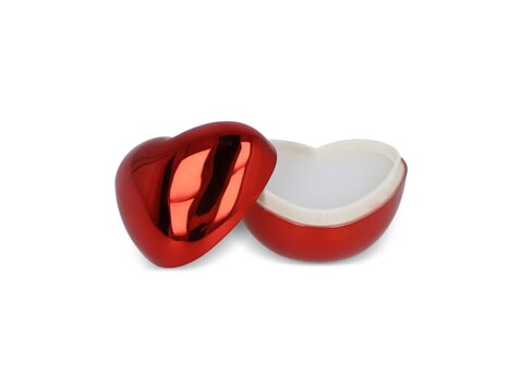 Lippenbalsam in metallischer Herzformdose - Rot bedrucken, Art.-Nr. LT90487-N0021