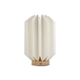 Coollux faltbare Papier-LED-Lampe Eos auf Holzsockel, 25 cm (Briefkastengröße) - Natur bedrucken, Art.-Nr. LT40728-N0094