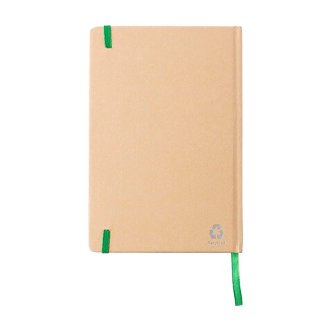 Notizbuch Gianni | Recyclingkarton | A5 | Liniert – Limettengrün bedrucken, Art.-Nr. 019999999_1420996
