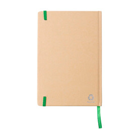 Notizbuch Gianni | Recyclingkarton | A5 | Liniert – Limettengrün bedrucken, Art.-Nr. 019999999_1420996