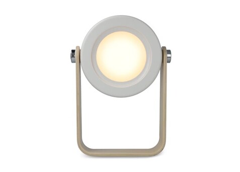 Coollux Multifunktions-LED-Lampe mit Bambusgriff - Weiss bedrucken, Art.-Nr. LT40724-N0001