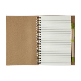 Notizbuch Stella | Recycelter Karton | Liniert | Kugelschreiber – Hellgrün bedrucken, Art.-Nr. 029999999_1454586