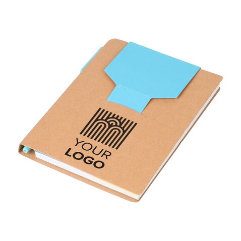 Notizbuch Quillo | Recycelter Karton | A6 | Blanko – Hellblau bedrucken, Art.-Nr. 018999999_1514193