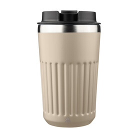 Recycelter Edelstahl-Reisebecher (400 ml) Chiara – beige bedrucken, Art.-Nr. 357999999_1353907