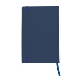 Notizbuch Eva | Recyceltes PU | A5 | Liniert – Blau bedrucken, Art.-Nr. 005999999_1411190