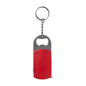 Schlüsselanhänger mit Flaschenöffner Karen – Rot bedrucken, Art.-Nr. 008999999_1825