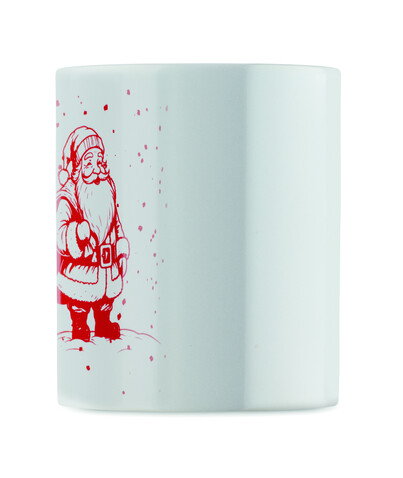 Keramikbecher 300ml - Weiß/rot bedrucken, Art.-Nr. CX1571-35 Keramikbecher 300ml - Weiß/rot bedrucken, Art.-Nr. CX1571-35