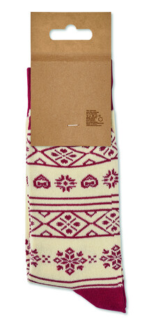 Weihnachtssocken M - Beige bedrucken, Art.-Nr. CX1574-13 Weihnachtssocken M - Beige bedrucken, Art.-Nr. CX1574-13