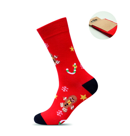 Weihnachtssocken M - Rot bedrucken, Art.-Nr. CX1574-05