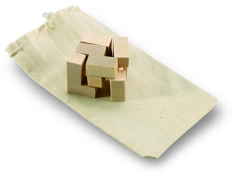 Holzpuzzle im Baumwollbeutel - Holz bedrucken, Art.-Nr. KC2585-40