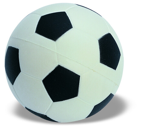 Anti-Stress-Fußball - Weiß/schwarz bedrucken, Art.-Nr. KC2718-33