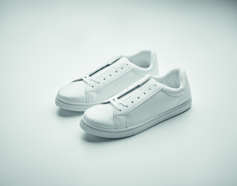 Sneakers aus PU Gr. 43 - Weiß bedrucken, Art.-Nr. MO2043-06 Sneakers aus PU Gr. 43 - Weiß bedrucken, Art.-Nr. MO2043-06