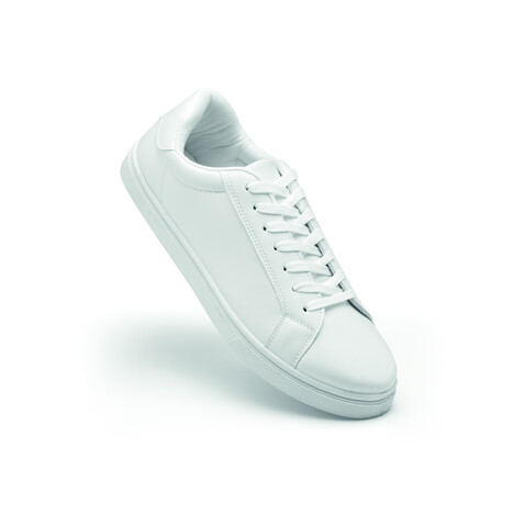 Sneakers aus PU Gr. 44 - Weiß bedrucken, Art.-Nr. MO2044-06 Sneakers aus PU Gr. 44 - Weiß bedrucken, Art.-Nr. MO2044-06