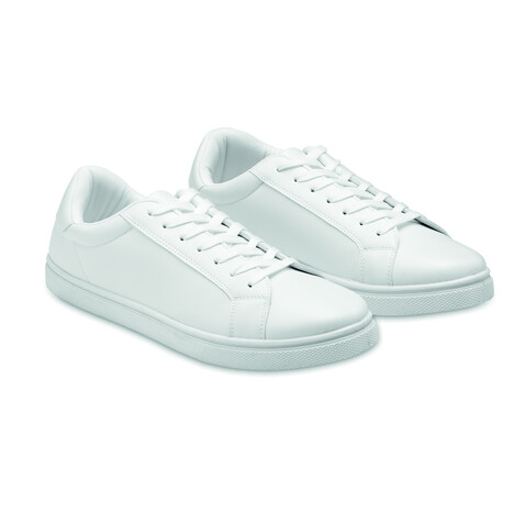 Sneakers aus PU Gr. 45 - Weiß bedrucken, Art.-Nr. MO2045-06 Sneakers aus PU Gr. 45 - Weiß bedrucken, Art.-Nr. MO2045-06