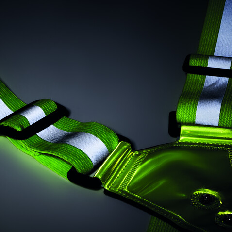 Reflektierende Gürtelweste LED - Neon Grün bedrucken, Art.-Nr. MO2100-68