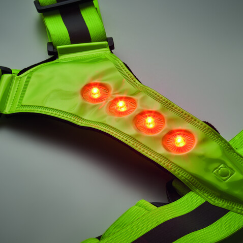 Reflektierende Gürtelweste LED - Neon Grün bedrucken, Art.-Nr. MO2100-68