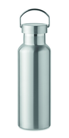 Doppelwandige Flasche 500 ml - Mattsilber bedrucken, Art.-Nr. MO2107-16