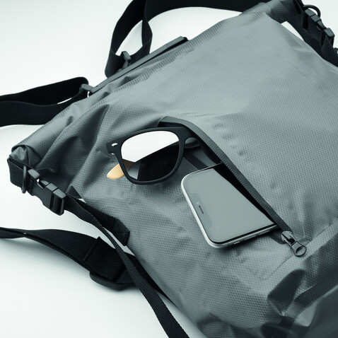 Rolltop-Tasche RPET - Steingrau bedrucken, Art.-Nr. MO2181-15