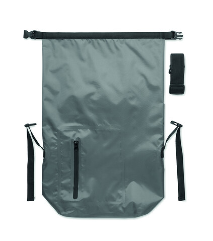 Rolltop-Tasche RPET - Steingrau bedrucken, Art.-Nr. MO2181-15