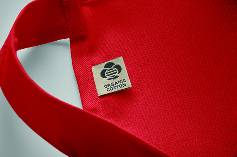 Küchenschürze Organic Cotton - Rot bedrucken, Art.-Nr. MO2249-05 Küchenschürze Organic Cotton - Rot bedrucken, Art.-Nr. MO2249-05