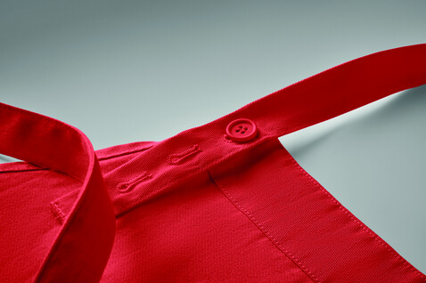 Küchenschürze Organic Cotton - Rot bedrucken, Art.-Nr. MO2249-05 Küchenschürze Organic Cotton - Rot bedrucken, Art.-Nr. MO2249-05