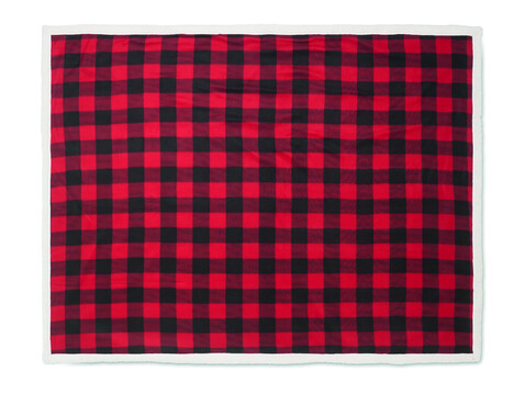 Fleece-Decke RPET - Rot bedrucken, Art.-Nr. MO2394-05