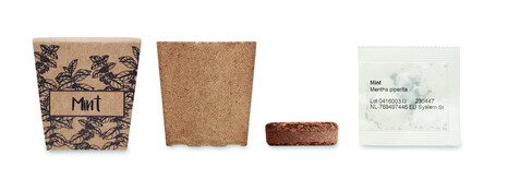 Pflanz-Set Minze - Beige bedrucken, Art.-Nr. MO2410-13 Pflanz-Set Minze - Beige bedrucken, Art.-Nr. MO2410-13