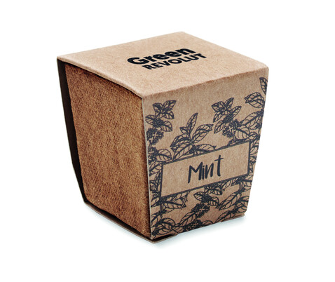 Pflanz-Set Minze - Beige bedrucken, Art.-Nr. MO2410-13 Pflanz-Set Minze - Beige bedrucken, Art.-Nr. MO2410-13