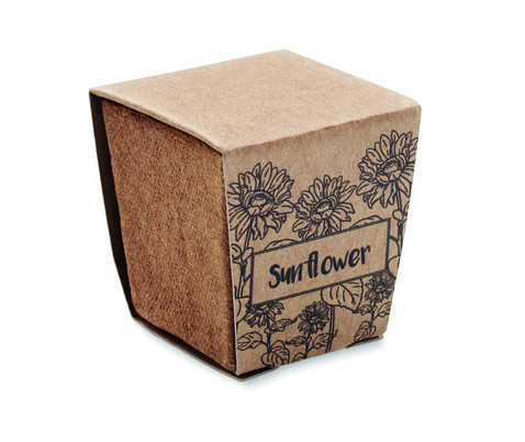 Pflanz-Set Sonnenblume - Beige bedrucken, Art.-Nr. MO2411-13 Pflanz-Set Sonnenblume - Beige bedrucken, Art.-Nr. MO2411-13