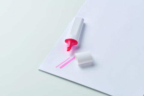 Textmarker RPET - Neon Fuchsia bedrucken, Art.-Nr. MO2427-72