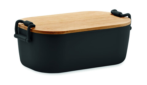 Lunchbox PP 700 ml - Schwarz bedrucken, Art.-Nr. MO2459-03