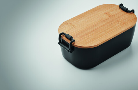 Lunchbox PP 700 ml - Schwarz bedrucken, Art.-Nr. MO2459-03