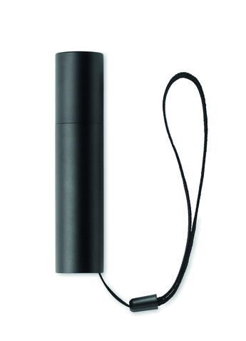 Wiederaufladbare Taschenlampe - Schwarz bedrucken, Art.-Nr. MO2461-03 Wiederaufladbare Taschenlampe - Schwarz bedrucken, Art.-Nr. MO2461-03