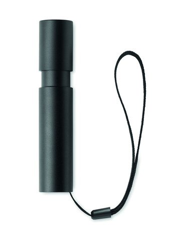 Wiederaufladbare Taschenlampe - Schwarz bedrucken, Art.-Nr. MO2461-03 Wiederaufladbare Taschenlampe - Schwarz bedrucken, Art.-Nr. MO2461-03