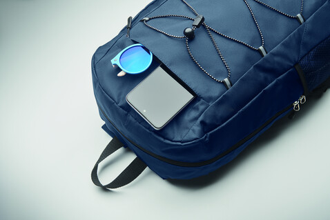 Rucksack 600D RPET Polyester - Marineblau bedrucken, Art.-Nr. MO2491-85