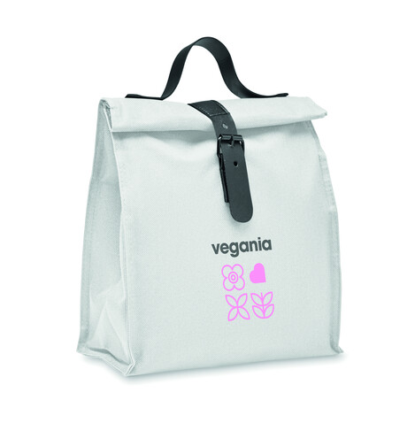 Kühltasche 600D RPET - Weiß bedrucken, Art.-Nr. MO2557-06