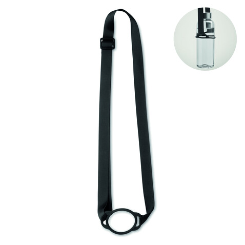 Lanyard mit Getränkehalter - Schwarz bedrucken, Art.-Nr. MO2582-03 Lanyard mit Getränkehalter - Schwarz bedrucken, Art.-Nr. MO2582-03