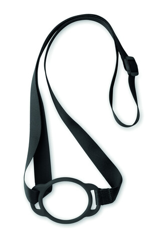 Lanyard mit Getränkehalter - Schwarz bedrucken, Art.-Nr. MO2582-03 Lanyard mit Getränkehalter - Schwarz bedrucken, Art.-Nr. MO2582-03
