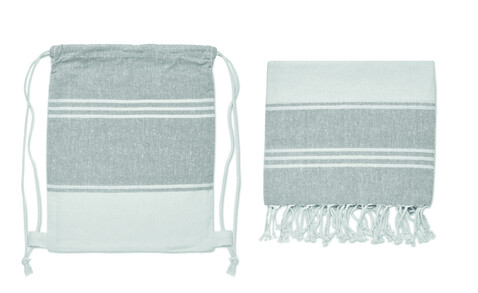 Strandtuch-Set - Grau bedrucken, Art.-Nr. MO2584-07 Strandtuch-Set - Grau bedrucken, Art.-Nr. MO2584-07