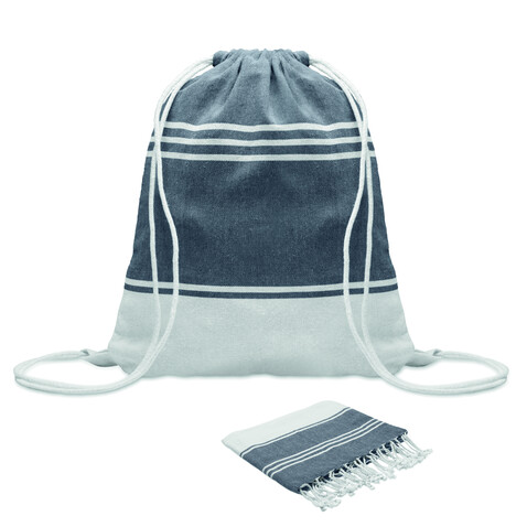 Strandtuch-Set - Blau bedrucken, Art.-Nr. MO2584-04 Strandtuch-Set - Blau bedrucken, Art.-Nr. MO2584-04