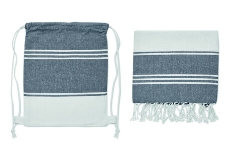Strandtuch-Set - Blau bedrucken, Art.-Nr. MO2584-04 Strandtuch-Set - Blau bedrucken, Art.-Nr. MO2584-04