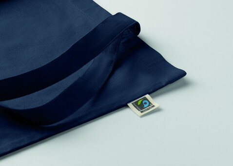 Einkaufstasche Fairtrade 180g - Blau bedrucken, Art.-Nr. MO2589-04