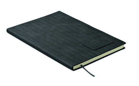 DIN A5 Smokey Notizbuch PU - Schwarz bedrucken, Art.-Nr. MO2663-03