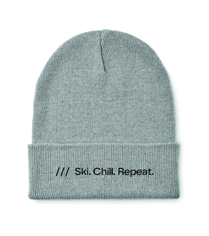 Beanie mit Bündchen - Grau bedrucken, Art.-Nr. MO2705-07