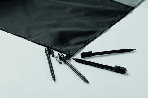 Strandmatte 210T Polyester - Schwarz bedrucken, Art.-Nr. MO2882-03
