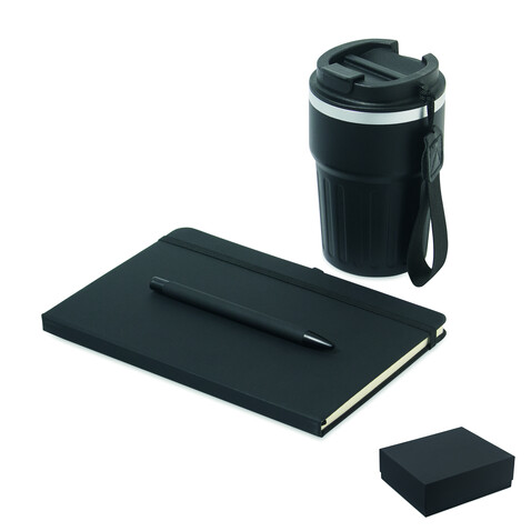 Geschenkset 3-teilig - Schwarz bedrucken, Art.-Nr. MO2930-03