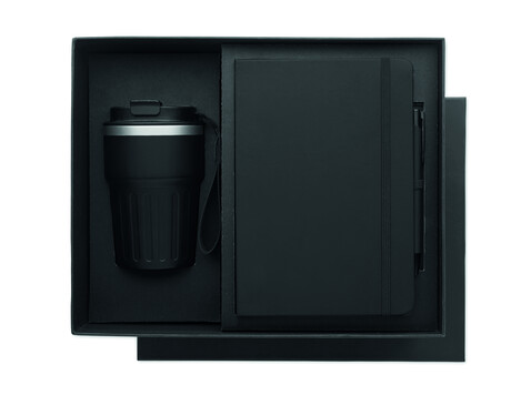 Geschenkset 3-teilig - Schwarz bedrucken, Art.-Nr. MO2930-03