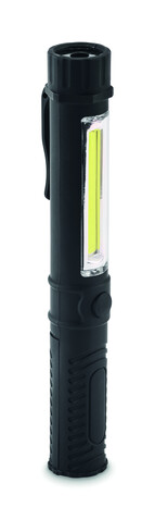 Magnetische LED-Taschenlampe - Schwarz bedrucken, Art.-Nr. MO2932-03