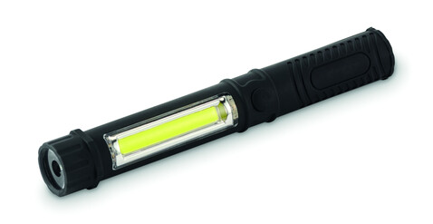 Magnetische LED-Taschenlampe - Schwarz bedrucken, Art.-Nr. MO2932-03