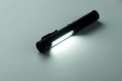 Magnetische LED-Taschenlampe - Schwarz bedrucken, Art.-Nr. MO2932-03